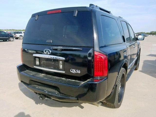 5N3AA08C65N800296 - 2005 INFINITI QX56 BLACK photo 4