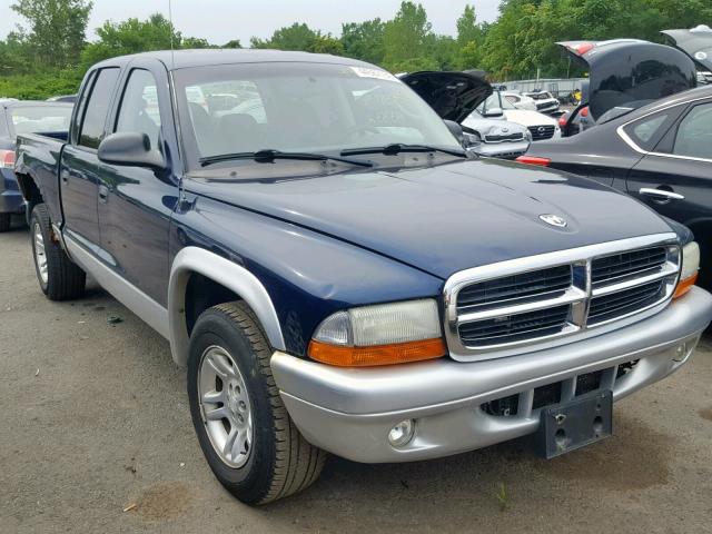 1D7HL48K04S713049 - 2004 DODGE DAKOTA QUA BLUE photo 1