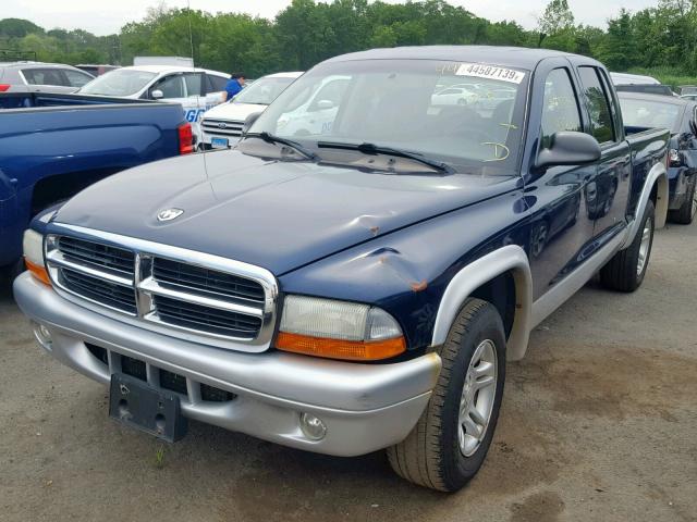 1D7HL48K04S713049 - 2004 DODGE DAKOTA QUA BLUE photo 2