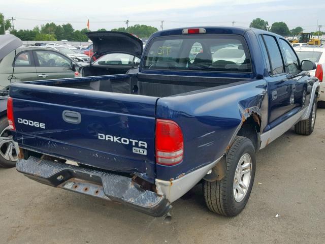 1D7HL48K04S713049 - 2004 DODGE DAKOTA QUA BLUE photo 4