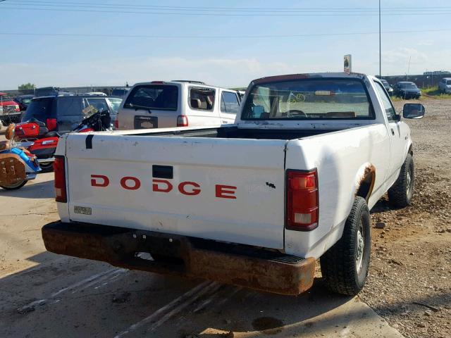 1B7GG26X8MS292081 - 1991 DODGE DAKOTA WHITE photo 4