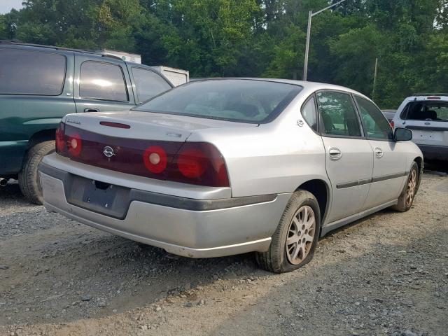 2G1WF52E529198588 - 2002 CHEVROLET IMPALA GRAY photo 4