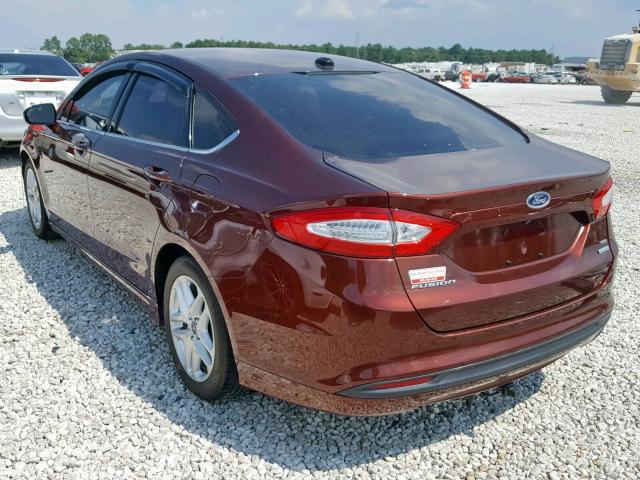 3FA6P0HD3FR293324 - 2015 FORD FUSION SE BURGUNDY photo 3