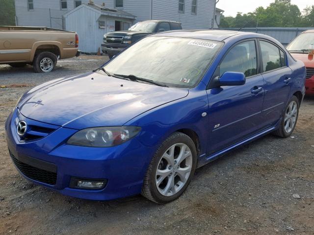 JM1BK324381874403 - 2008 MAZDA 3 S BLUE photo 2