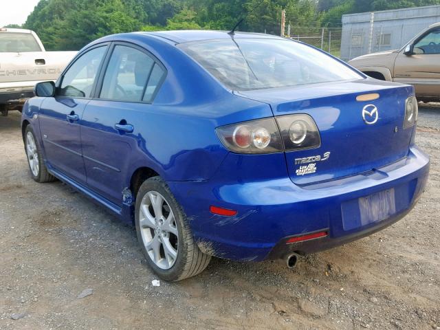 JM1BK324381874403 - 2008 MAZDA 3 S BLUE photo 3