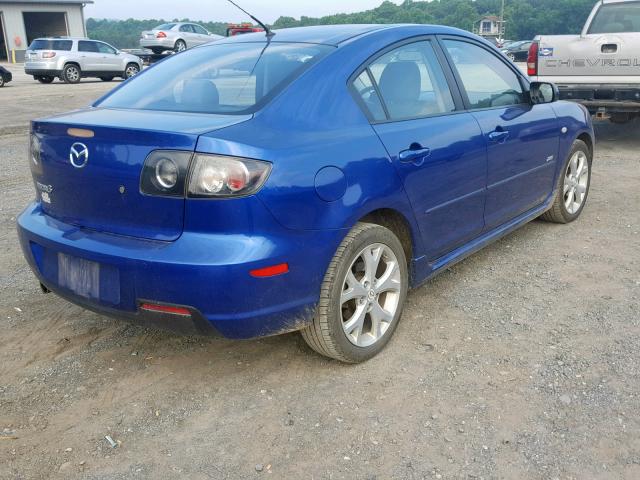 JM1BK324381874403 - 2008 MAZDA 3 S BLUE photo 4