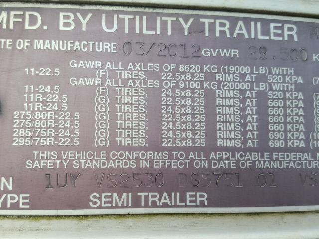 1UYVS2530DG575101 - 2013 UTILITY 53 FT TRLR WHITE photo 10