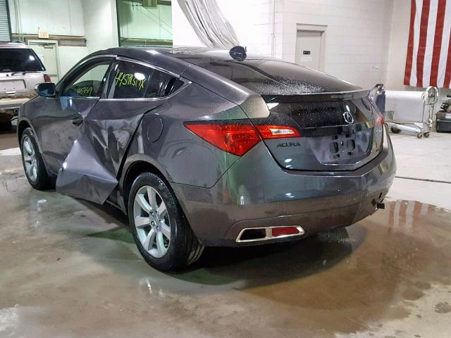 2HNYB1H64AH503811 - 2010 ACURA ZDX ADVANC GRAY photo 3