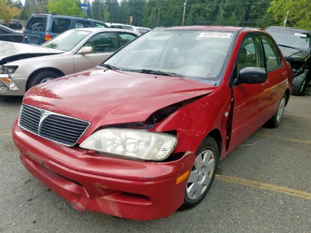 JA3AJ26E13U066004 - 2003 MITSUBISHI LANCER ES RED photo 2