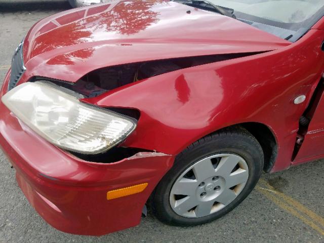 JA3AJ26E13U066004 - 2003 MITSUBISHI LANCER ES RED photo 9