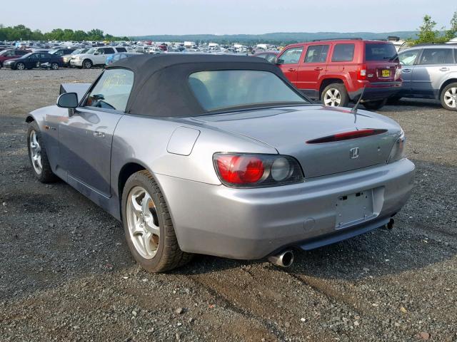 JHMAP1140YT008485 - 2000 HONDA S2000 SILVER photo 3