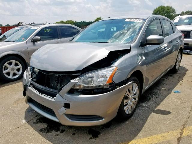 3N1AB7AP8DL653013 - 2013 NISSAN SENTRA S SILVER photo 2