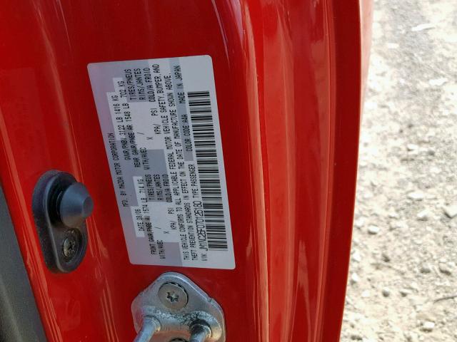 JM1NC26F070126180 - 2007 MAZDA MX-5 MIATA RED photo 10