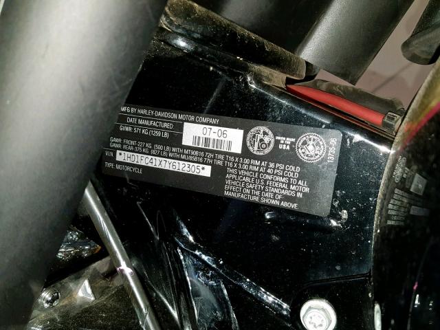 1HD1FC41X7Y612305 - 2007 HARLEY-DAVIDSON FLHTCUI GREEN photo 10