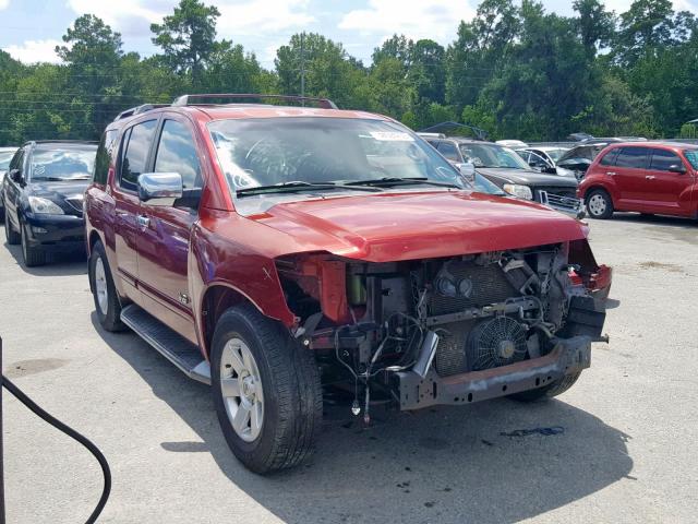 5N1AA08A85N712681 - 2005 NISSAN ARMADA SE RED photo 1