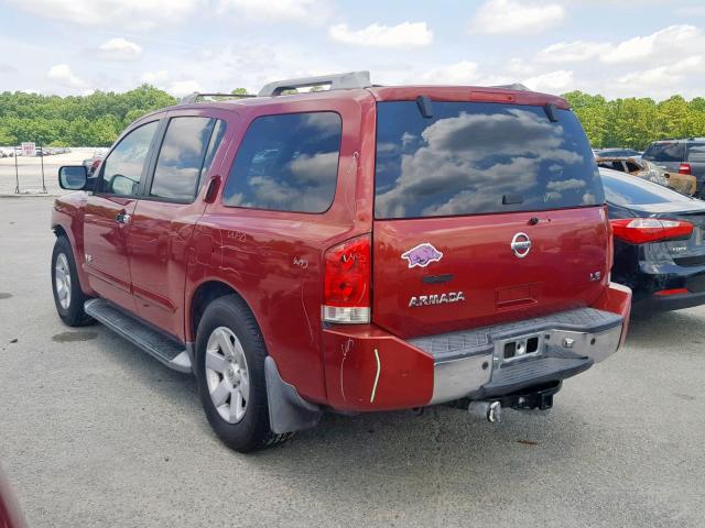 5N1AA08A85N712681 - 2005 NISSAN ARMADA SE RED photo 3