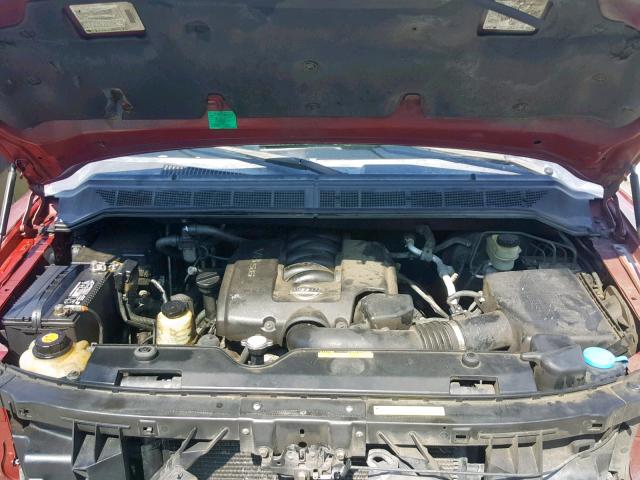 5N1AA08A85N712681 - 2005 NISSAN ARMADA SE RED photo 7