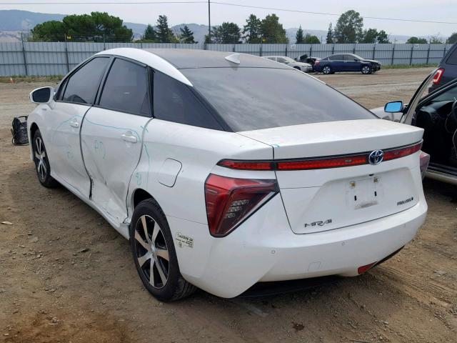 JTDBVRBD8GA000220 - 2016 TOYOTA MIRAI WHITE photo 3