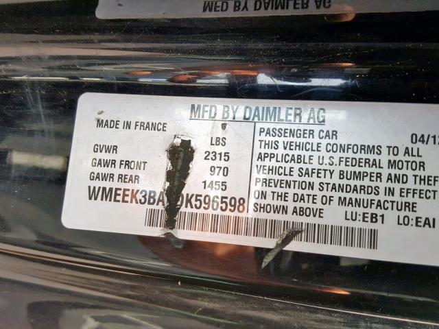 WMEEK3BA0DK596598 - 2013 SMART FORTWO PAS 灰色 照片 10