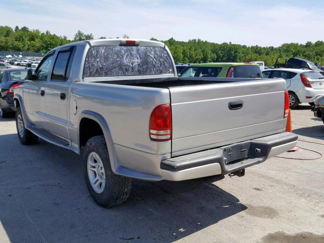 1B7HG38X32S511050 - 2002 DODGE DAKOTA QUA GRAY photo 3