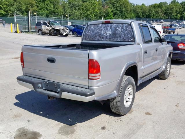 1B7HG38X32S511050 - 2002 DODGE DAKOTA QUA GRAY photo 4