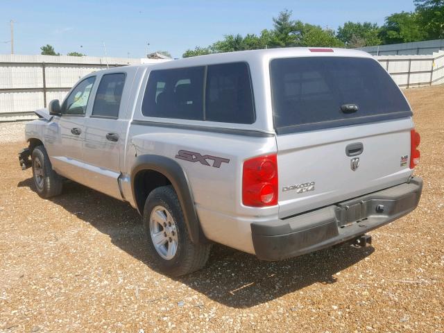 1D3HW38N08S544377 - 2008 DODGE DAKOTA SXT SILVER photo 3