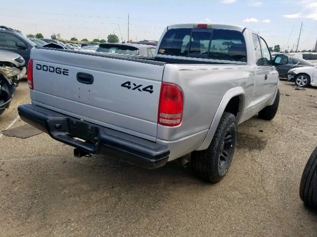 1B7GG22N81S115658 - 2001 DODGE DAKOTA SILVER photo 4