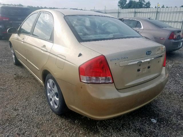 KNAFE222095652328 - 2009 KIA SPECTRA EX BEIGE photo 3