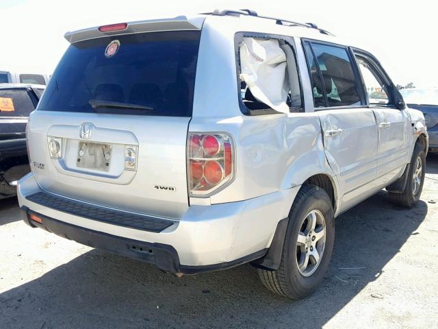 5FNYF18338B009410 - 2008 HONDA PILOT SE SILVER photo 4