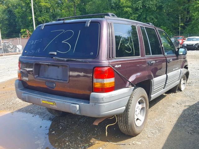 1J4GZ58S9VC716550 - 1997 JEEP GRAND CHER BURGUNDY photo 4