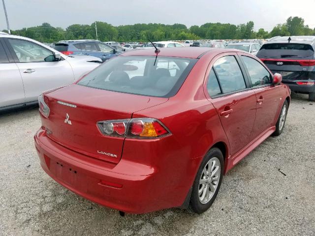 JA32V2FW5CU017566 - 2012 MITSUBISHI LANCER SE RED photo 4