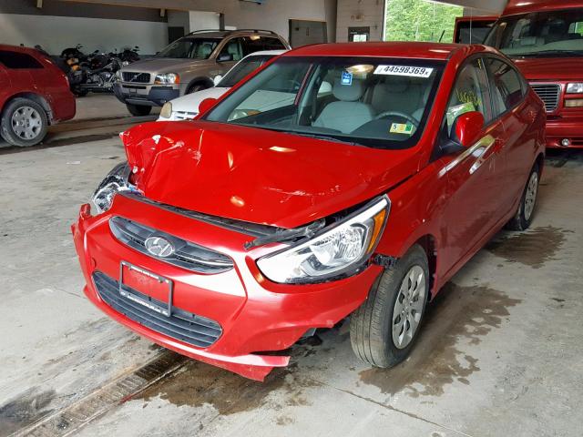 KMHCT4AE9GU039822 - 2016 HYUNDAI ACCENT SE RED photo 2