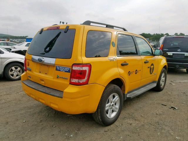 1FMCU4K31BKB54848 - 2011 FORD ESCAPE HYB YELLOW photo 4