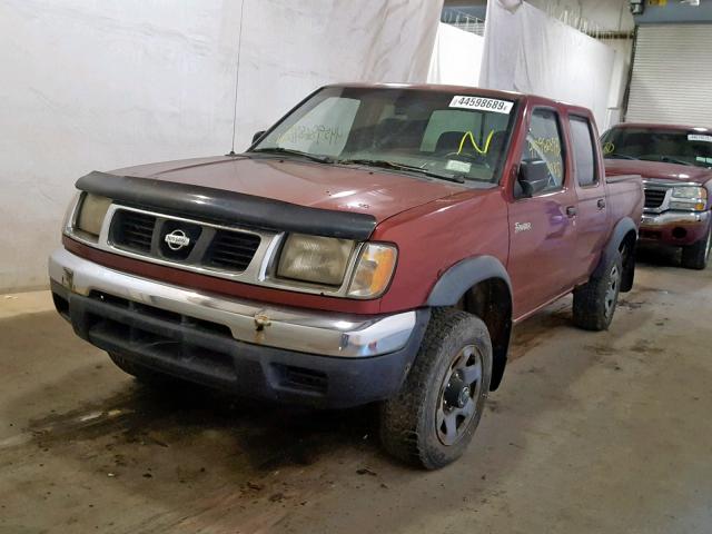 1N6ED27Y2YC337617 - 2000 NISSAN FRONTIER C MAROON photo 2