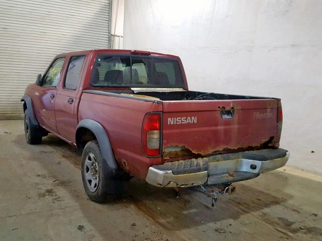 1N6ED27Y2YC337617 - 2000 NISSAN FRONTIER C MAROON photo 3