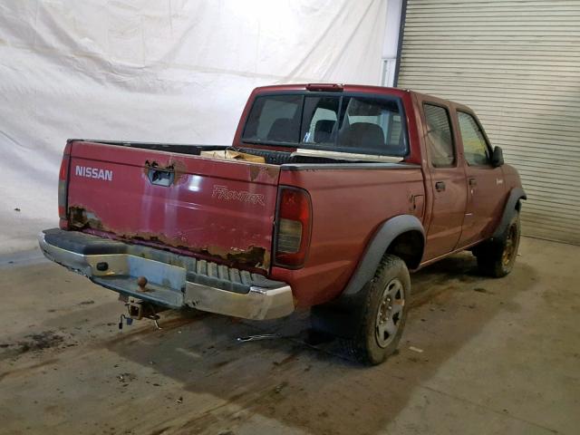 1N6ED27Y2YC337617 - 2000 NISSAN FRONTIER C MAROON photo 4