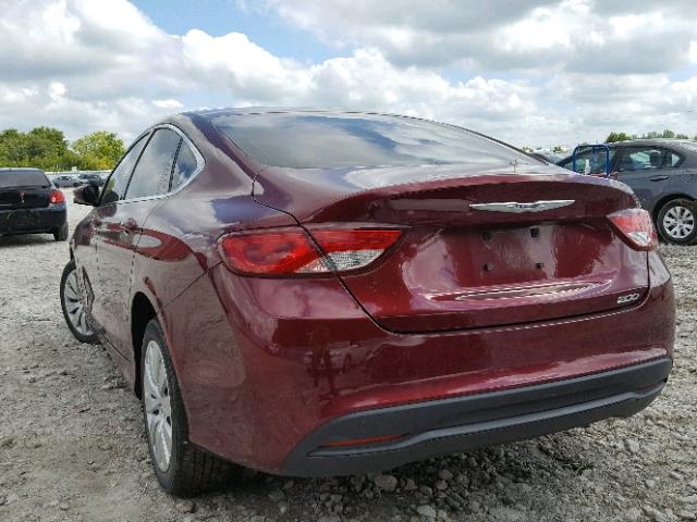 1C3CCCFB2GN114498 - 2016 CHRYSLER 200 LX RED photo 3