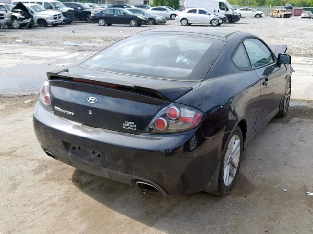 KMHHM66D08U295413 - 2008 HYUNDAI TIBURON GS BLACK photo 4