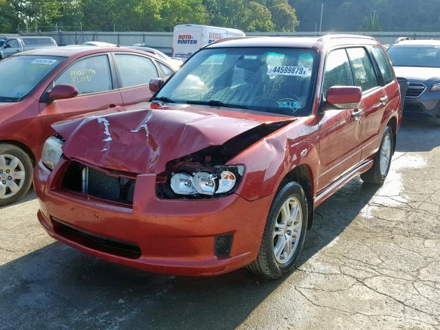 JF1SG66688H727957 - 2008 SUBARU FORESTER S RED photo 2