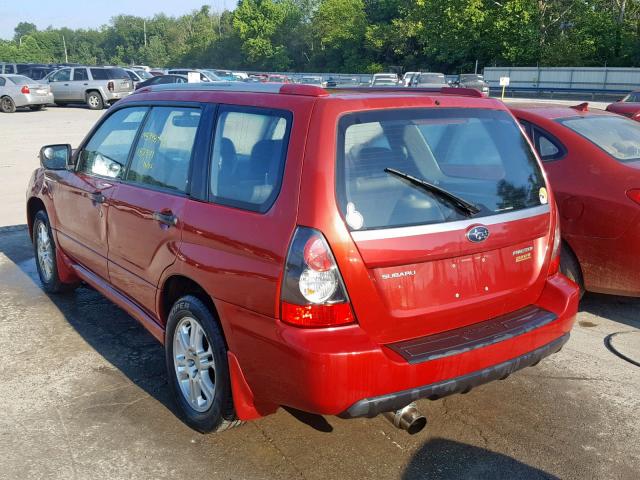 JF1SG66688H727957 - 2008 SUBARU FORESTER S RED photo 3