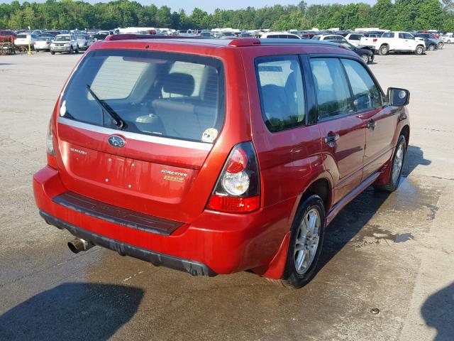 JF1SG66688H727957 - 2008 SUBARU FORESTER S RED photo 4