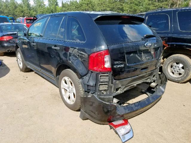 2FMDK3G9XDBA87438 - 2013 FORD EDGE SE BLACK photo 3