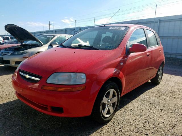 KL1TD62635B340882 - 2005 CHEVROLET AVEO BASE Қызыл фото 2