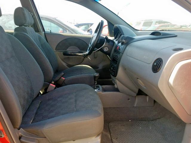 KL1TD62635B340882 - 2005 CHEVROLET AVEO BASE Қызыл фото 5