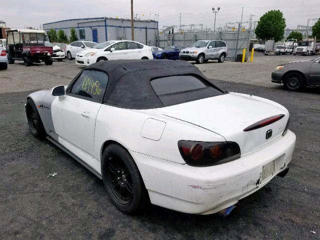 JHMAP11401T000084 - 2001 HONDA S2000 WHITE photo 3