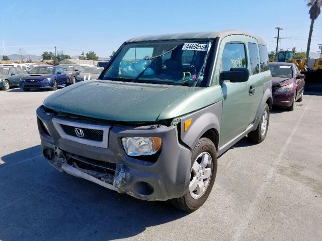 5J6YH285X4L001792 - 2004 HONDA ELEMENT EX GREEN photo 2