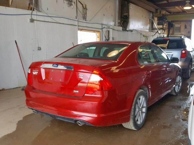 3FAHP0CG9AR133533 - 2010 FORD FUSION SEL MAROON photo 4