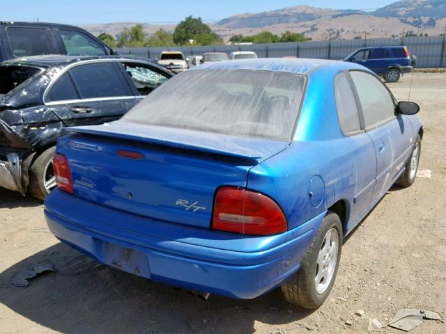 3B3ES42Y4XT555946 - 1999 DODGE NEON HIGHL BLUE photo 4