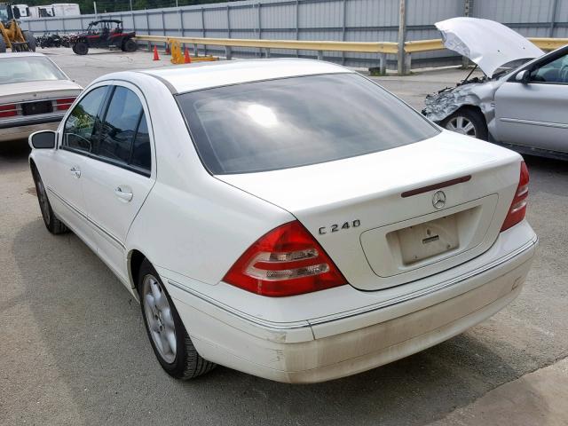 WDBRF61J04A535733 - 2004 MERCEDES-BENZ C 240 WHITE photo 3