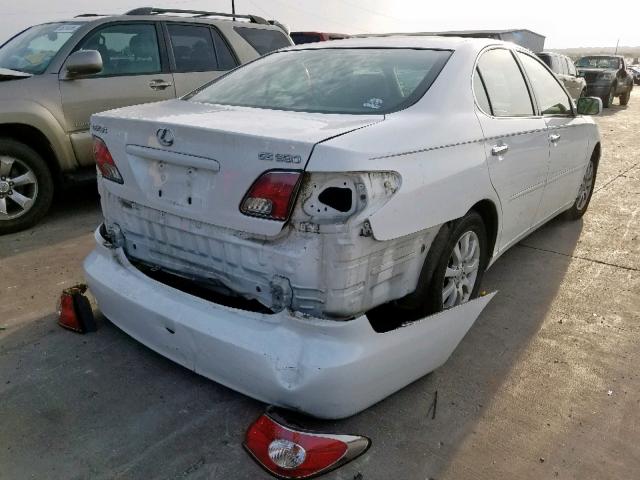 JTHBA30G745003425 - 2004 LEXUS ES 330 WHITE photo 4